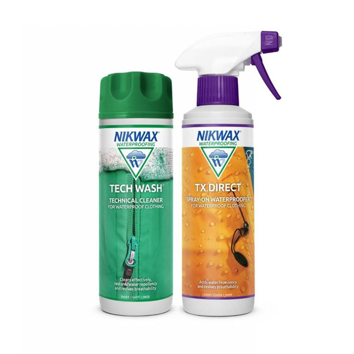 Nikwax Tech Wash + TX-Direct Lot 2 Sprays 300ml - Nettoyant & Imperméabilisant Vêtements Techniques