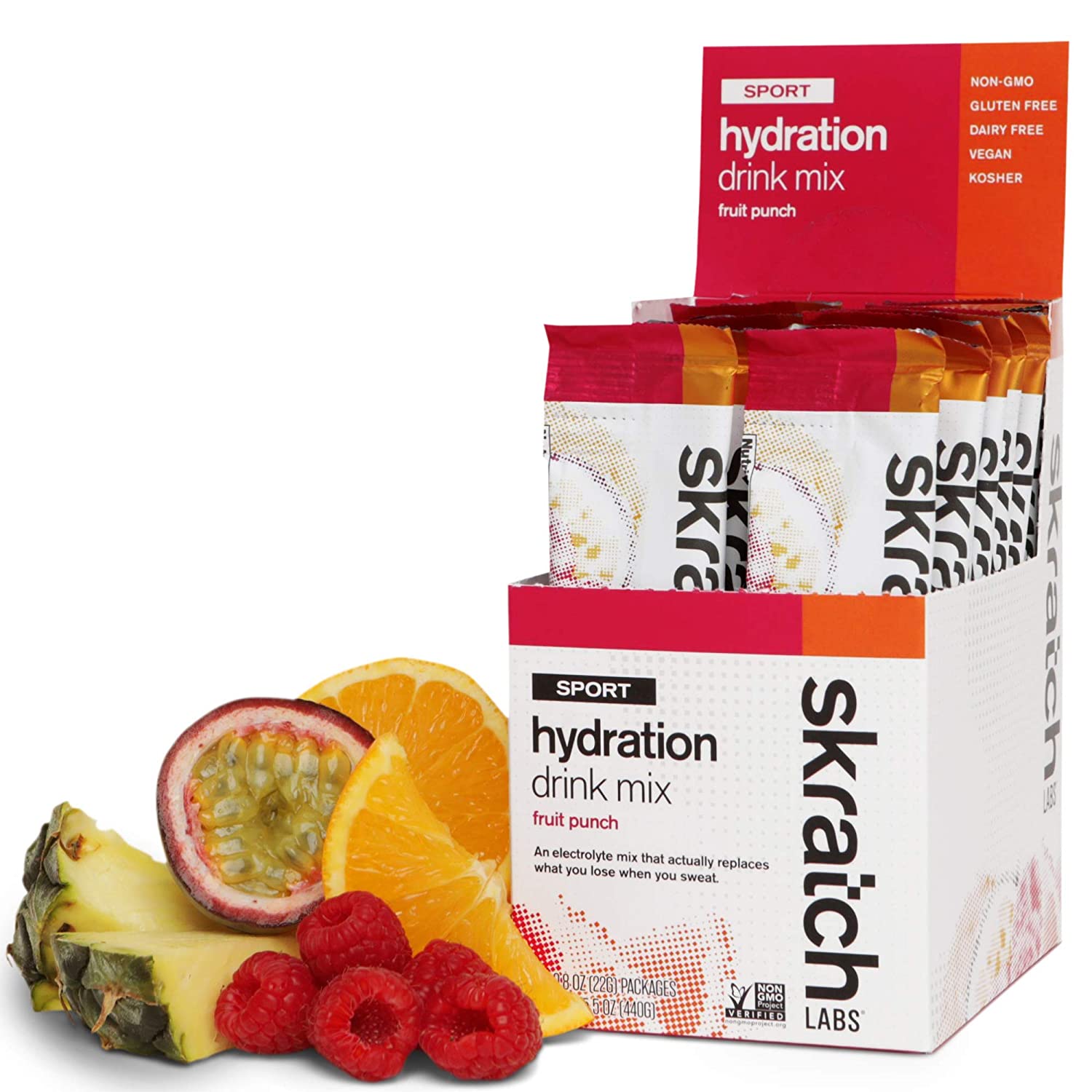 Sport Hydration Drink Mix, Fruit Punch, Single Serving