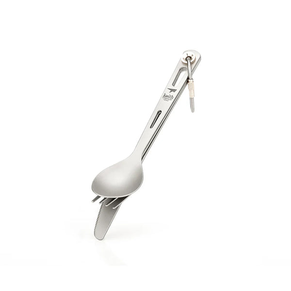 Titanium Cutlery Set with Carabiner