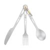 Titanium Cutlery Set with Carabiner