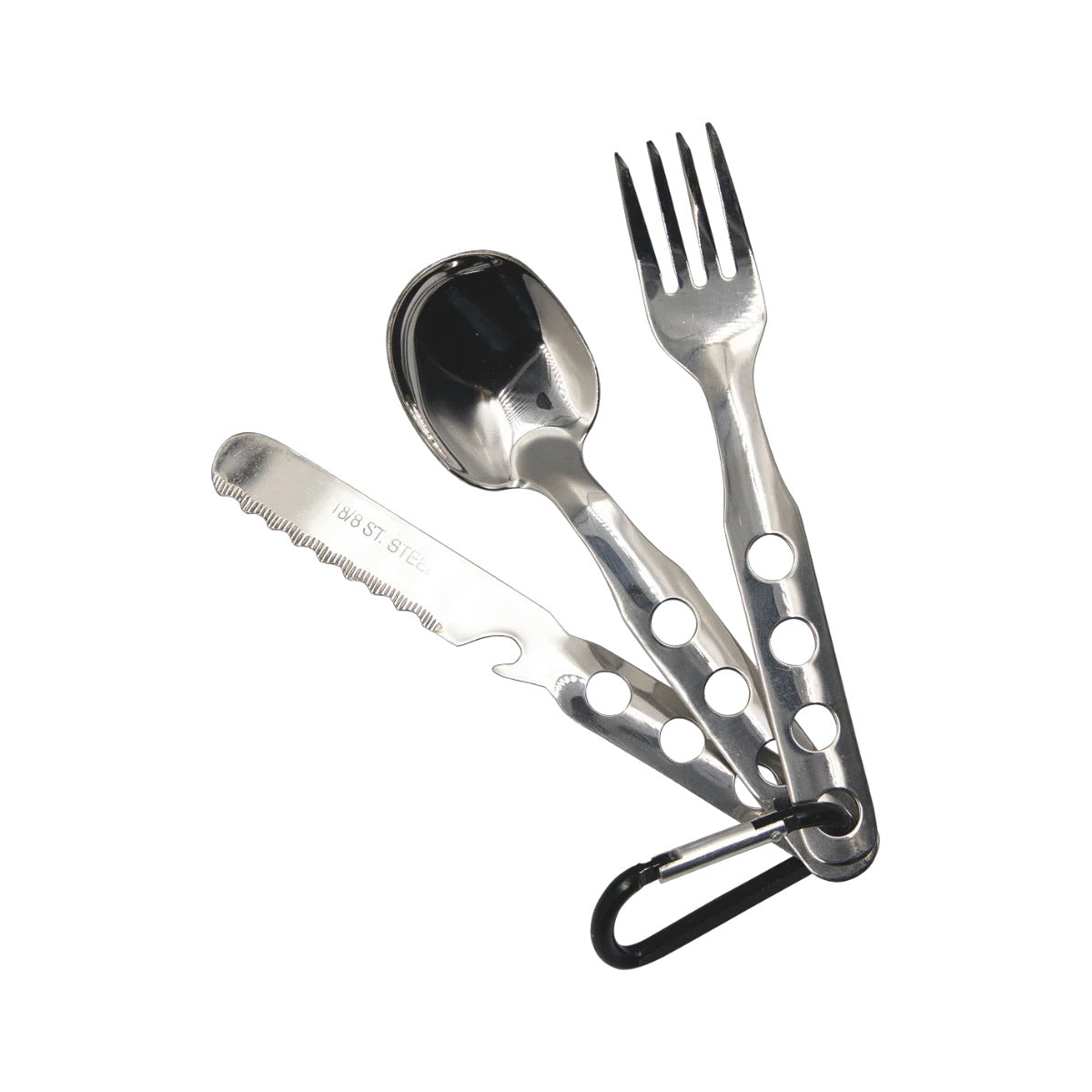 Stainless Steel Cutlery Set with Carabiner