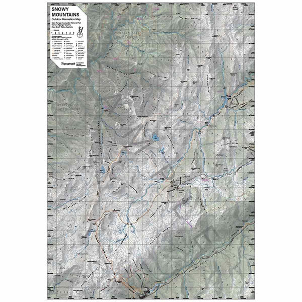 Snowy Mountains Tyvek Topo Map (2nd Edition)