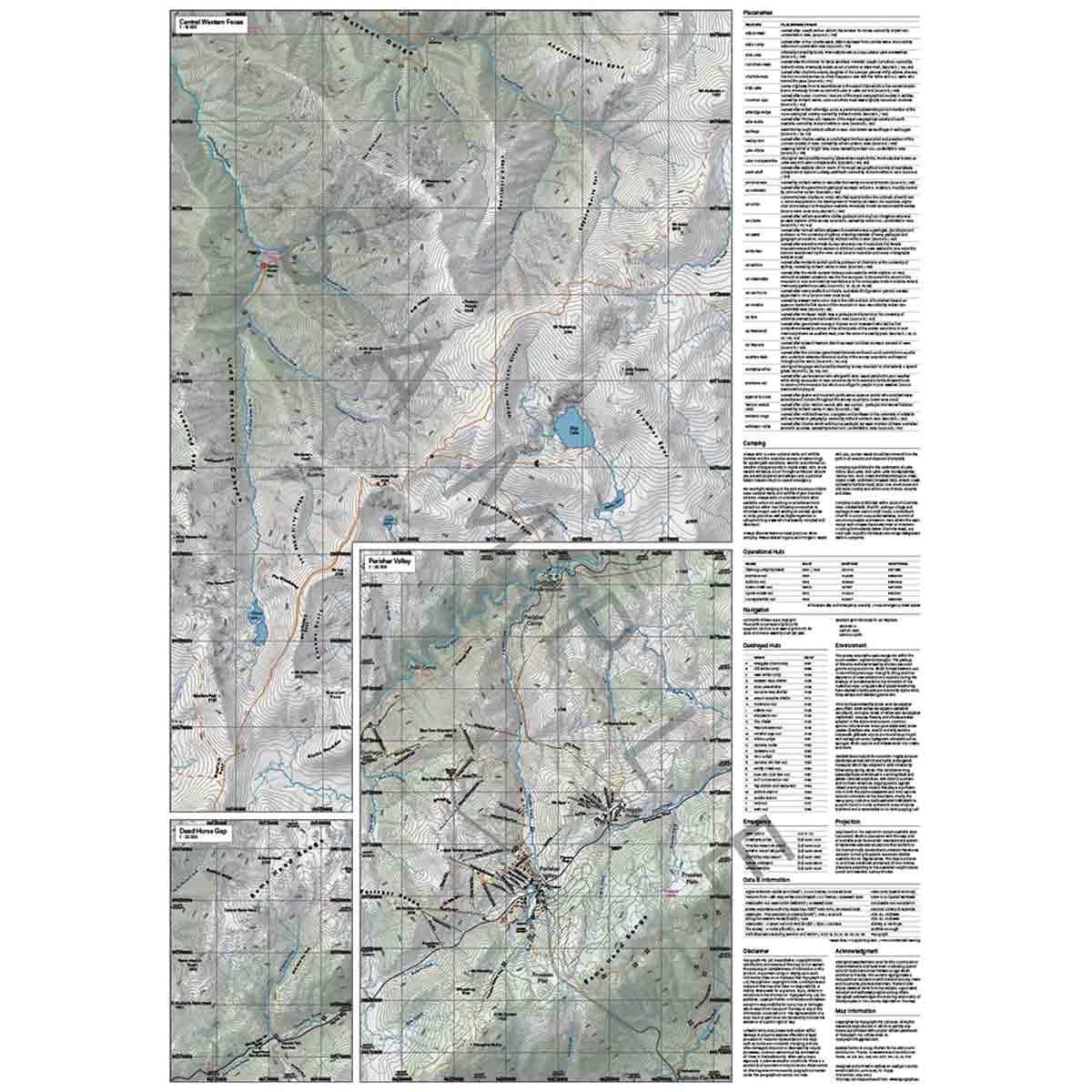 Snowy Mountains Tyvek Topo Map (2nd Edition)