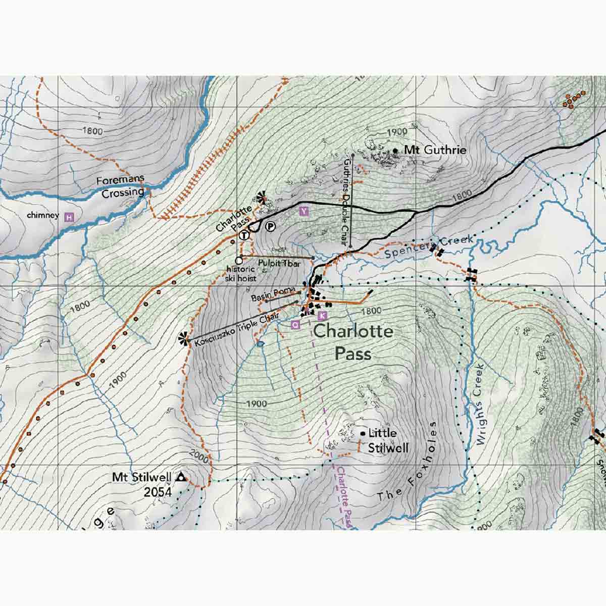 Snowy Mountains Tyvek Topo Map (2nd Edition)