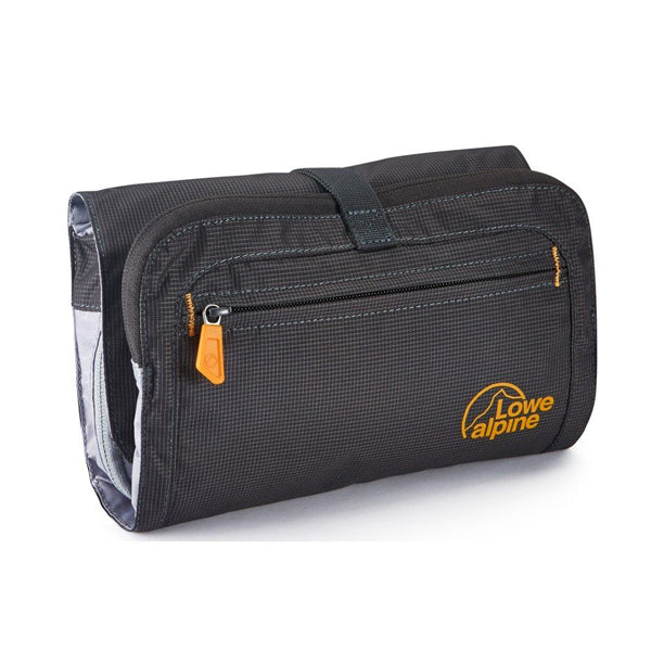 Borsa Da Toilette Pieghevole Camel Active Journey Roll Up Wash Bag, Nylon Nero, Con Gancio E Tasche, 24,5x5x17,5 Cm