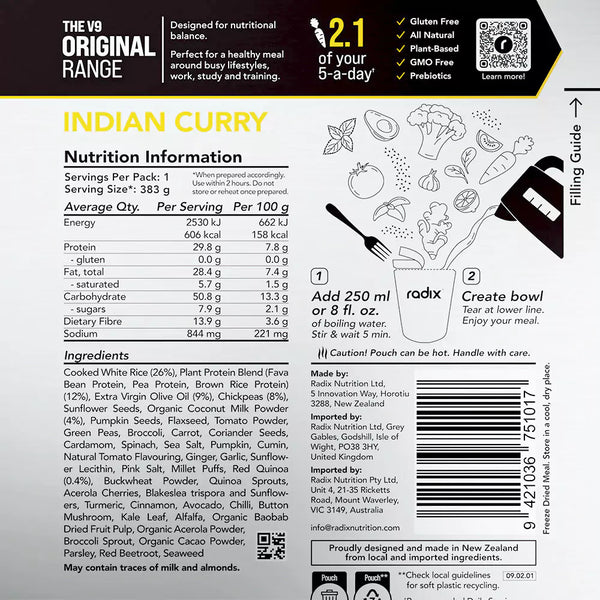 Plant Based - Indian Curry - Original 600 Meal