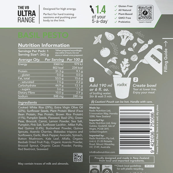 Plant Based - Basil Pesto - Ultra 800 Meal
