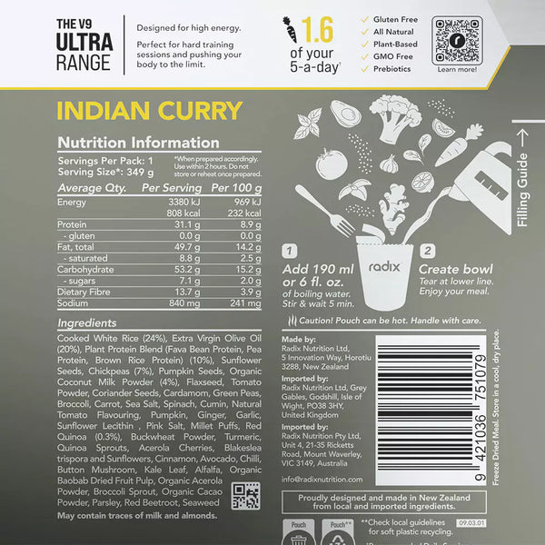 Plant Based - Indian Curry - Ultra 800 Meal