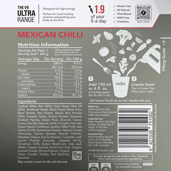 Plant Based - Mexican Chilli - Ultra 800 Meal