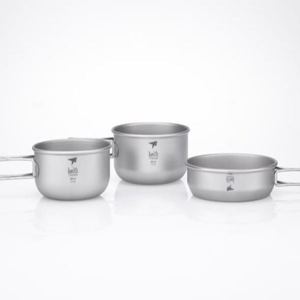 3-Piece Titanium pot and Pan Cook Set - 6053
