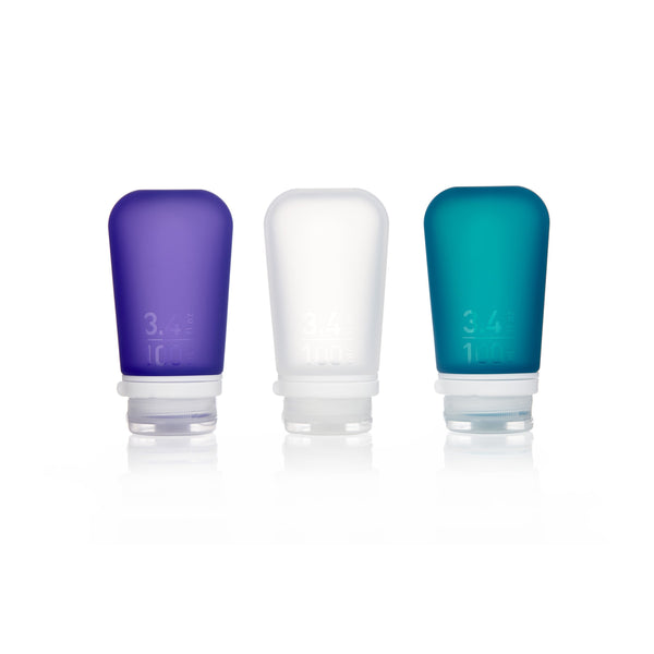 Human Gear Large / Clear/Green/Purple GoToob+ Silicone Bottles - 3-Pack