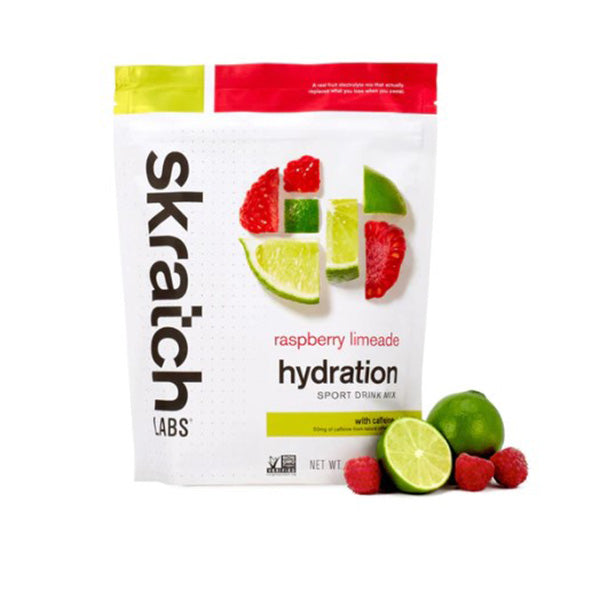 Sport Hydration Drink Mix, Raspberry Limeade with Caffeine, 20-Serving Resealable Pouch